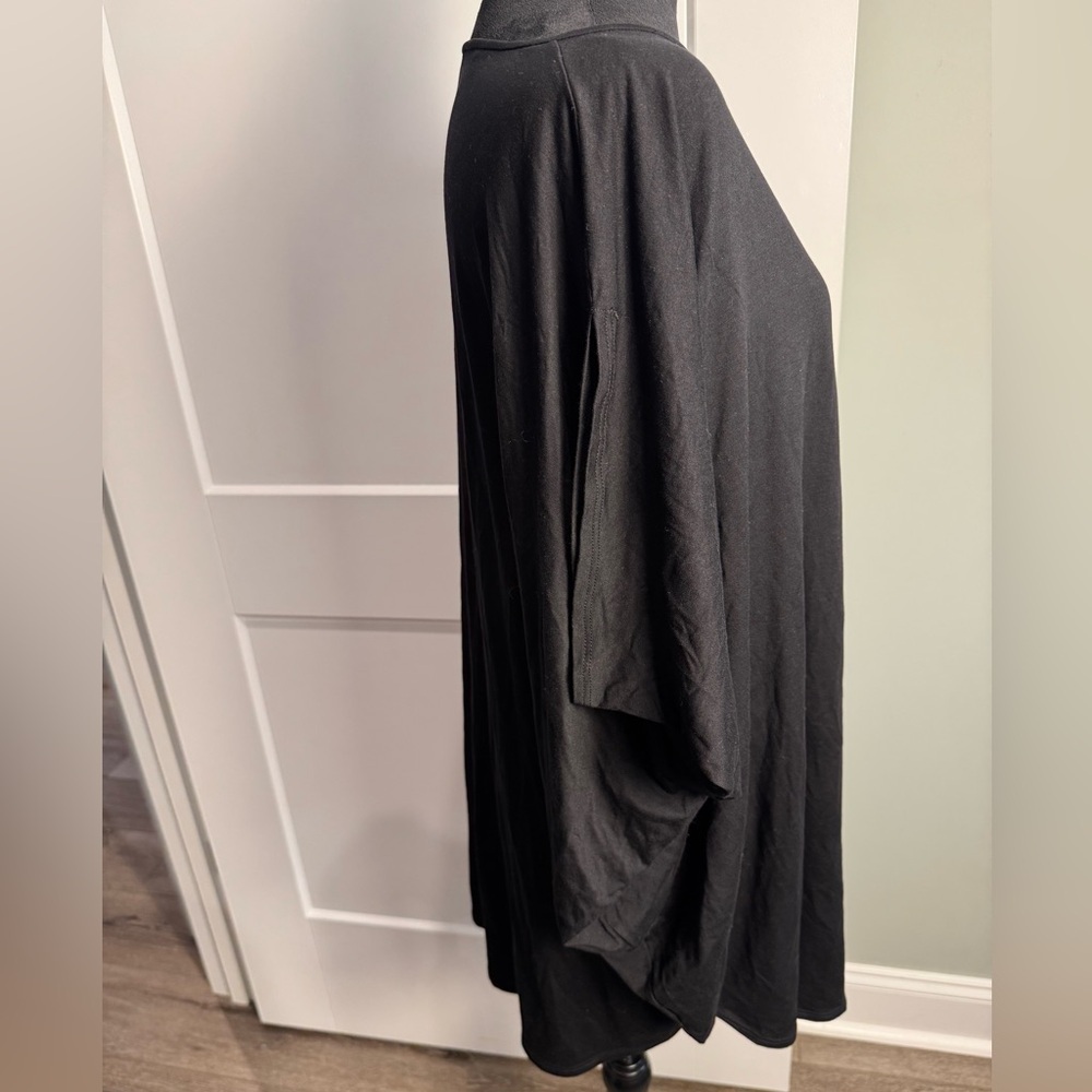 Eileen Fisher black Tencel Knit Tunic asymmetrical boxy boho - Picture 4 of 8